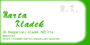 marta kladek business card